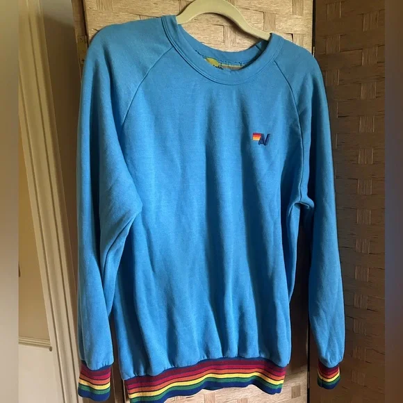Aviator Nation- NWOT- Ocean Blue Unisex Crew-Size L
